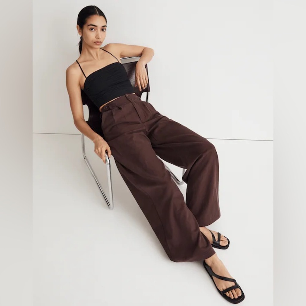 Madewell The Harlow Wide Leg Pant in Chocolate Raisin Size 14